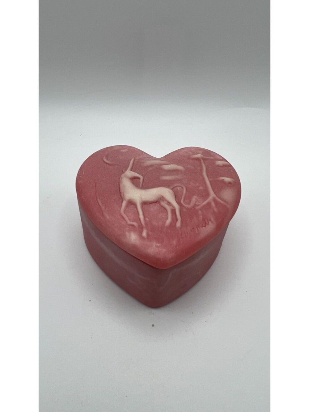 Heart-Shaped Pink Trinket Box With Unicorn Design - Decorative Storage For Jewel